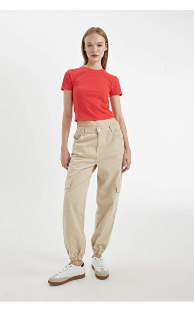 DeFacto Coool Kargo Jogger Normal Bel Gabardin Pantolon B0454AX24AUBG737
