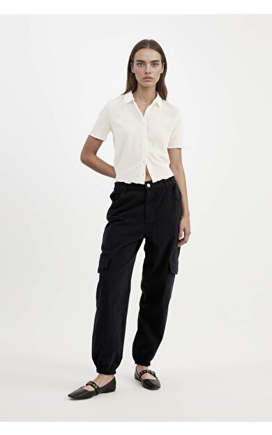 DeFacto DeFactoFit Coool Kargo Jogger Normal Bel Gabardin Pantolon