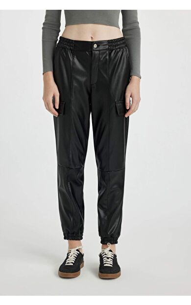 DeFacto DeFactoFit Coool Kargo Jogger Suni Deri Pantolon