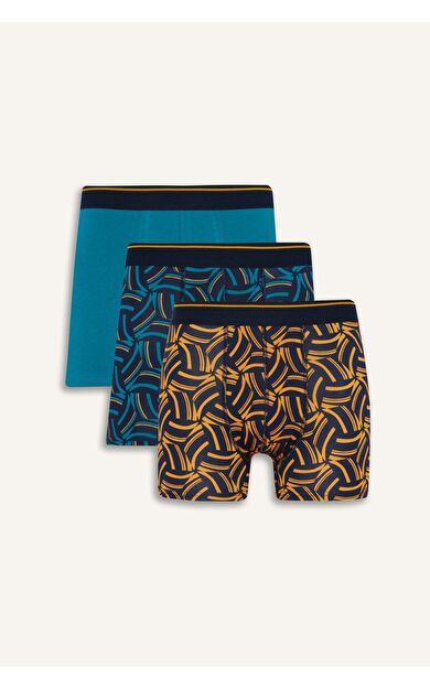 DeFacto Regular Fit Baskılı 3'lü Boxer B0495AX25AUNV135