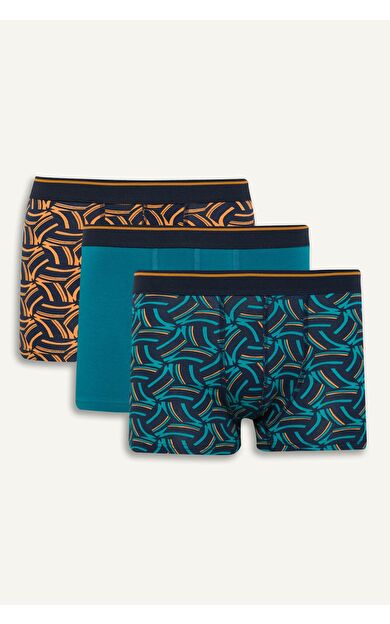 DeFacto Regular Fit Baskılı 3'lü Boxer B0495AX25SPNV135
