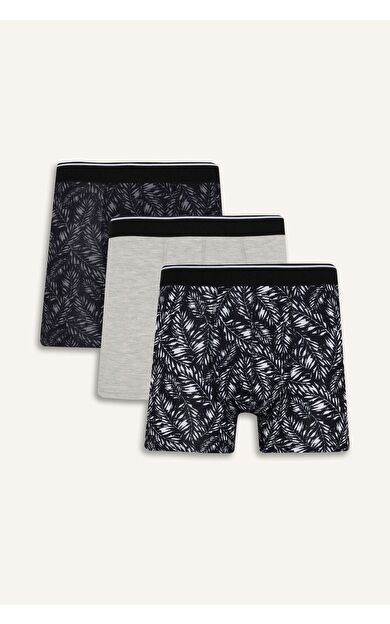 DeFacto Regular Fit Baskılı 3'lü Boxer B0577AX25AUBK81