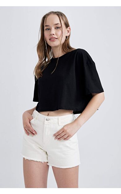 Coool Oversize Geniş Kalıp Pamuklu Kısa Kollu Tişört B0651AXNSBK81