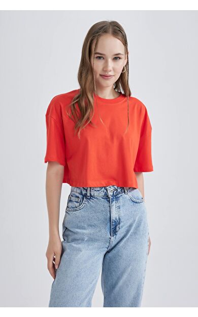 DeFacto Coool Oversize Geniş Kalıp Pamuklu Kısa Kollu Tişört B0651AXNSRD56