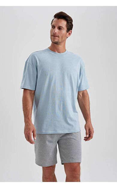 DeFacto Oversize Geniş Kalıp Bisiklet Yaka Tişört B0662AXNSBE524