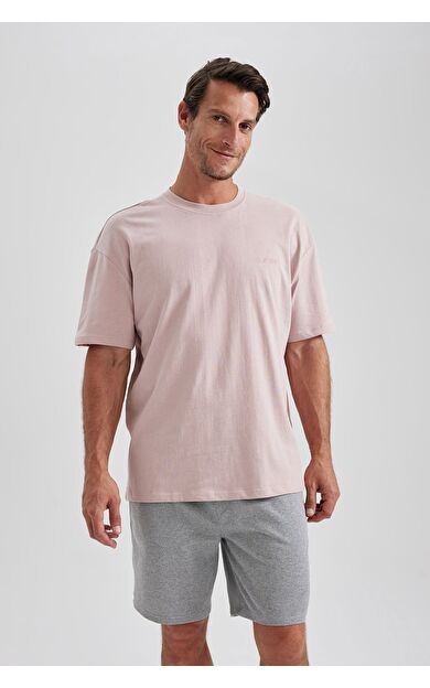 DeFacto Oversize Geniş Kalıp Bisiklet Yaka Tişört B0662AXNSOG587