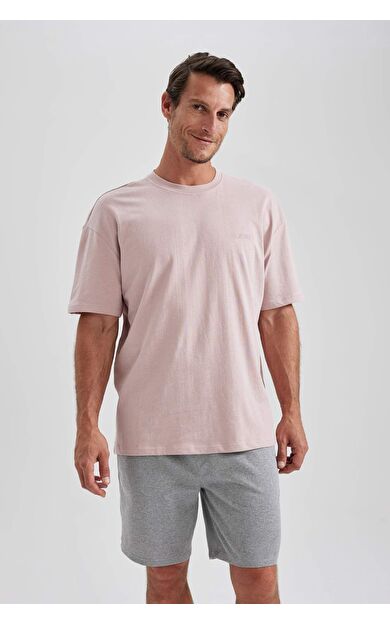 DeFacto Oversize Geniş Kalıp Bisiklet Yaka Tişört B0662AXNSOG587