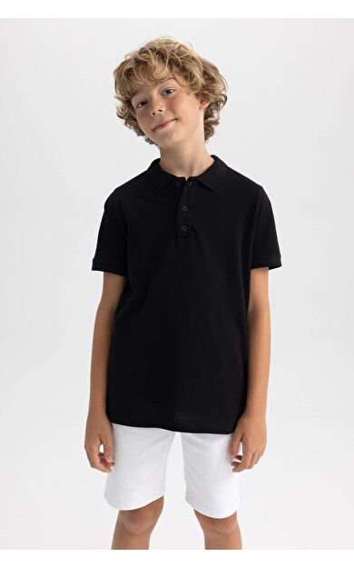 DeFacto Erkek Çocuk Regular Fit Polo Yaka Pike Kısa Kollu Polo Tişört B0668A8NSBK27