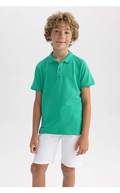 DeFacto Erkek Çocuk Regular Fit Polo Yaka Pike Kısa Kollu Polo Tişört B0668A8NSGN322