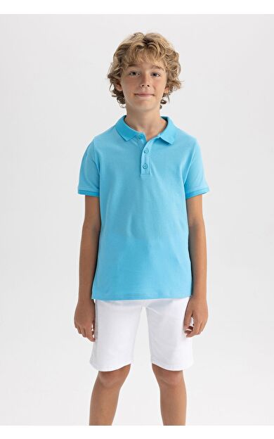 DeFacto Erkek Çocuk Regular Fit Polo Yaka Pike Kısa Kollu Polo Tişört B0668A8NSTR230