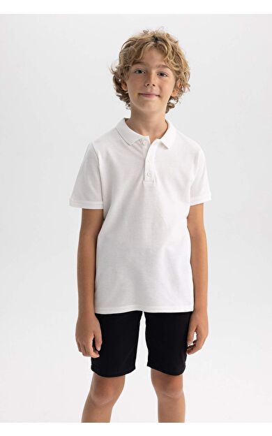 DeFacto Erkek Çocuk Pike Kısa Kollu Basic Düz Polo Tişört