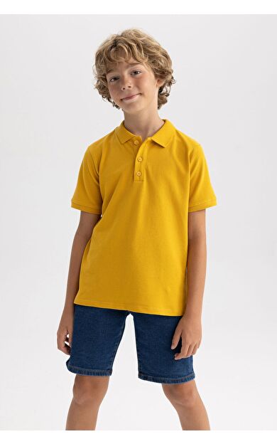 DeFacto Erkek Çocuk Regular Fit Polo Yaka Pike Kısa Kollu Polo Tişört B0668A8NSYL17