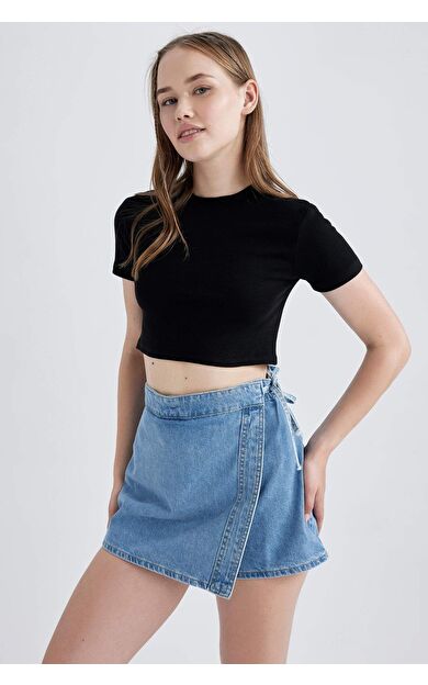 DeFacto Fitted Pamuklu Kısa Kollu Tişört B0688AXNSBK81