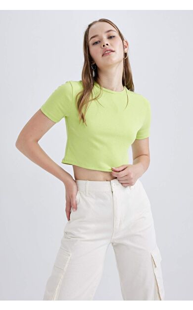 DeFacto Fitted Pamuklu Kısa Kollu Tişört B0688AXNSGN619