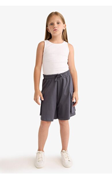 DeFacto Kız Çocuk Kargo Fit Sweatshirt Kumaşı Şort B0840A825HSAR31