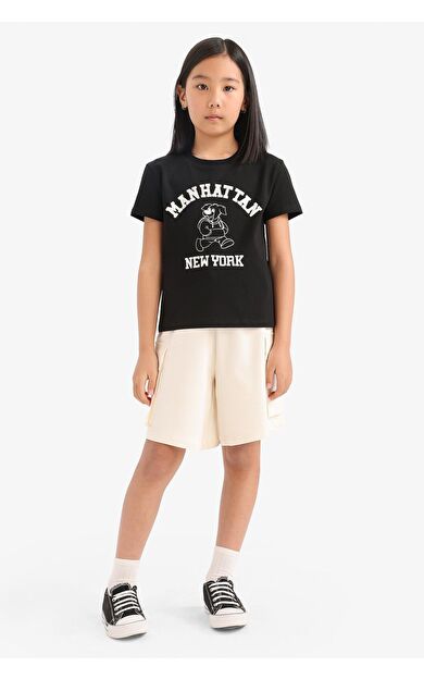 DeFacto Kız Çocuk Kargo Fit Sweatshirt Kumaşı Şort B0840A825HSER233