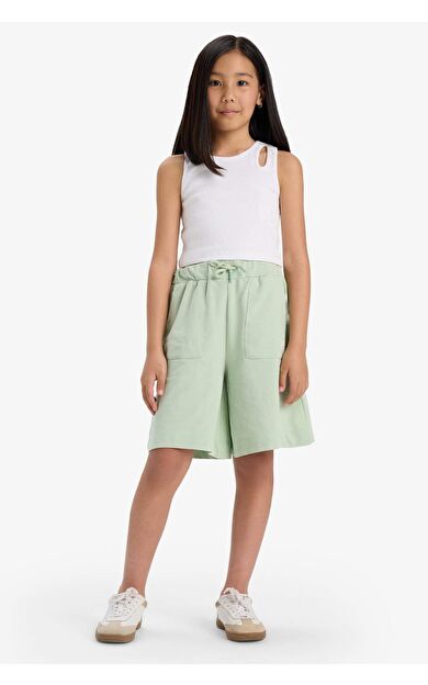 DeFacto Kız Çocuk Beli Lastikli Basic Düz Şort B0847A825HSGN1105
