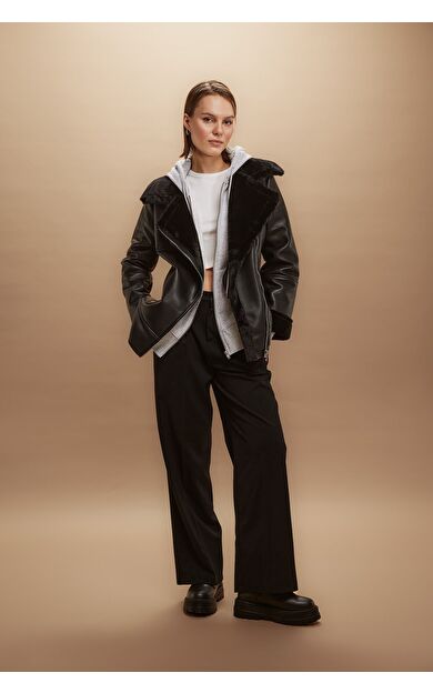 DeFacto Wide Leg Üç Cepli Standart Pantolon B0894AX23AUBK81
