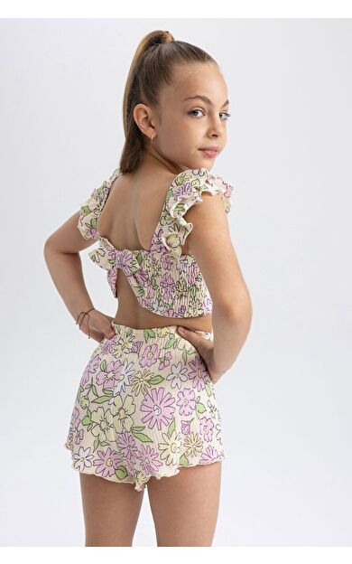 DeFacto Kız Çocuk Crop Top Kısa Kollu Tişört B0985A823HSGN719