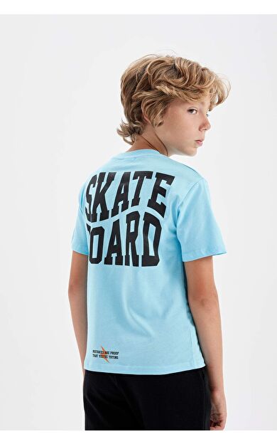 DeFactoFit Erkek Çocuk Regular Fit Bisiklet Yaka Baskılı Kısa Kollu Tişört B1128A824HSTR499