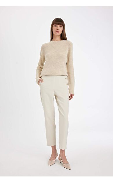 DeFacto Carrot Fit Cepli Yüksek Bel Düz Paça Pantolon B1238AX24AUER37