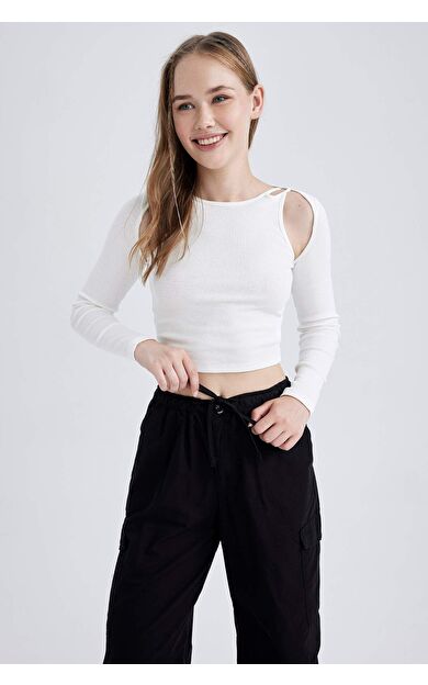 DeFacto DeFactoFit Coool Fitted Uzun Kollu Tişört B1239AX23AUWT32