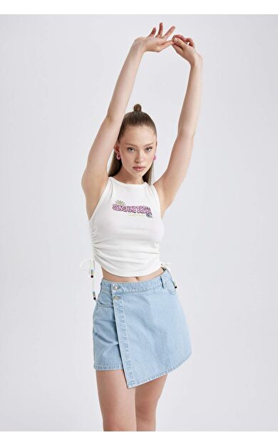 DeFacto DeFactoFit Coool Fitted Baskılı Ribana Atlet B1351AX23HSWT32