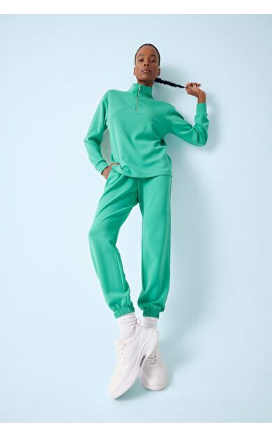 DeFactoFit Sporcu Jogger Eşofman Altı Standart Fit Modal Çift Cepli Basic Düz B1794AX25SPGN268