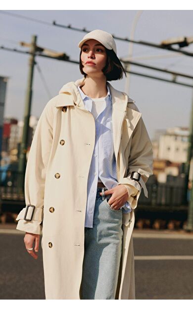 DeFacto Su Geçirmez Regular Fit Trençkot