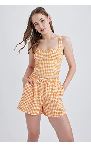 DeFacto DeFactoFit Coool Kalp Yaka Krinkıl Kolsuz Bluz