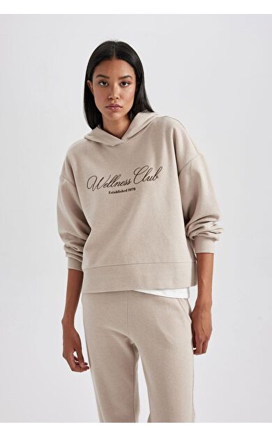 DeFacto Regular Fit Kapüşonlu Sweatshirt B1884AX23AUBG287