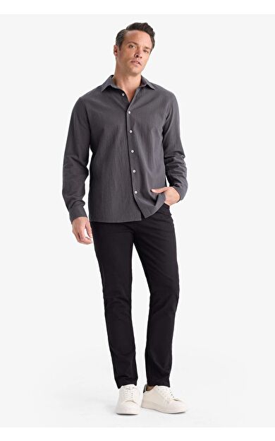 DeFacto Slim Fit Dar Kesim Dar Paça Pantolon B2089AX25AUBK81