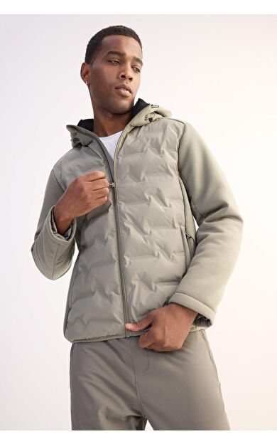 DeFactoFit Slim Fit Dar Kesim Kapüşonlu Fermuarlı Mont