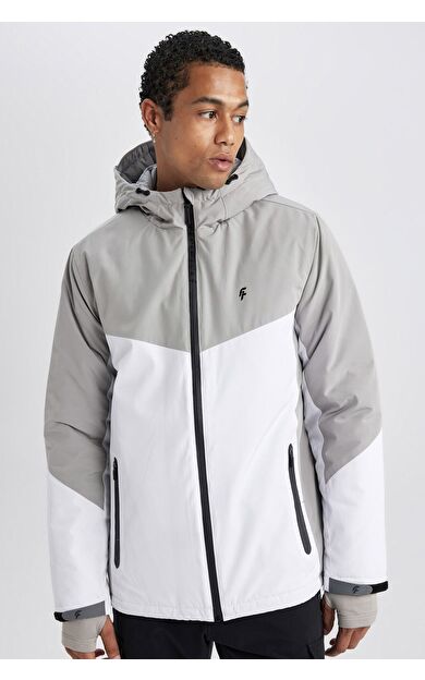 DeFacto Su İtici Slim Fit Kapüşonlu Ribana Mont B2303AX24SPGR52