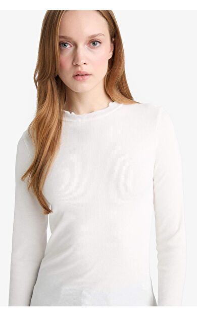 Yarım Balıkçı Yaka Fitilli Kaşkorse Uzun Kollu Tunik