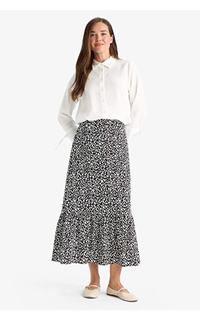 DeFacto Çiçek Desenli Maxi Etek