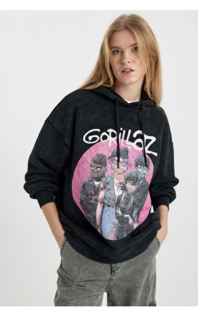 DeFacto DeFactoFit Coool One Piece Oversize Fit Kapüşonlu Kalın Kumaş Sweatshirt