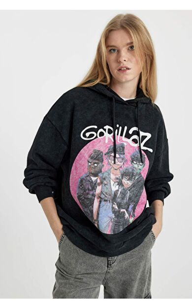 DeFacto DeFactoFit Coool One Piece Oversize Fit Kapüşonlu Kalın Kumaş Sweatshirt