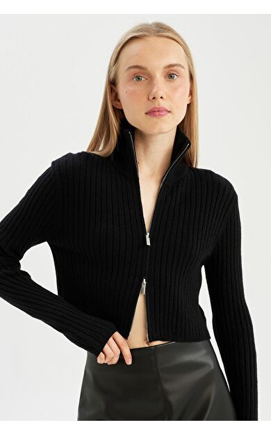 DeFacto Coool Regular Fit Yarım Balıkçı Yaka Triko Hırka