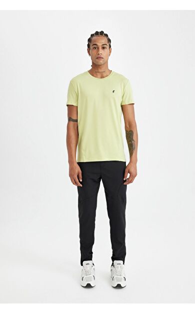 DeFacto Slim Fit Çift Cepli Fermuarlı Paça Dokuma Jogger B2780AX24SMBK81