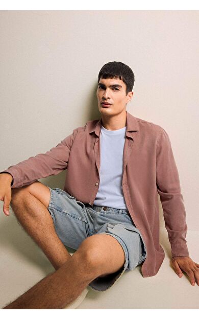 DeFacto Regular Fit Tensel Uzun Kollu Gömlek B2907AX25SPBR496