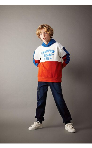 DeFacto Erkek Çocuk Kargo Jogger Paça Jean Pantolon