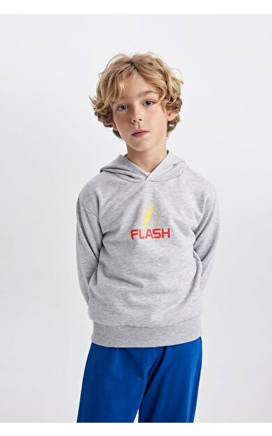 DeFacto Erkek Çocuk The Flash Kapüşonlu Kalın Sweatshirt