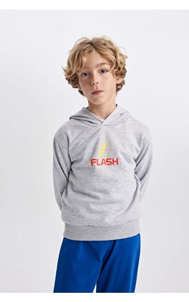 DeFacto Erkek Çocuk The Flash Kapüşonlu Kalın Sweatshirt