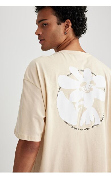 DeFacto Oversize Fit Bisiklet Yaka Baskılı Tişört