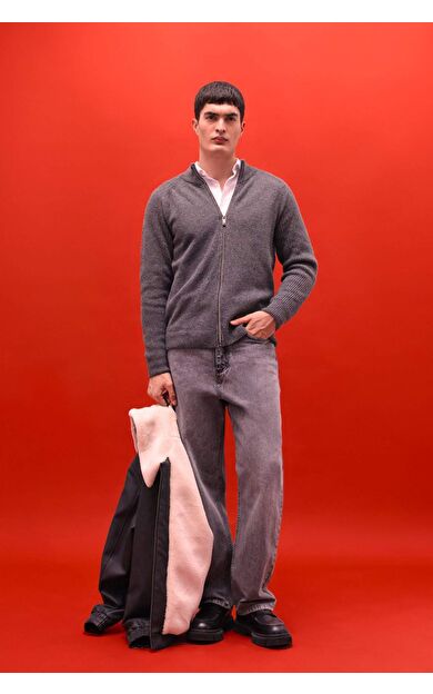 Baggy Fit Geniş Paça Jean Yıkamalı Pantolon