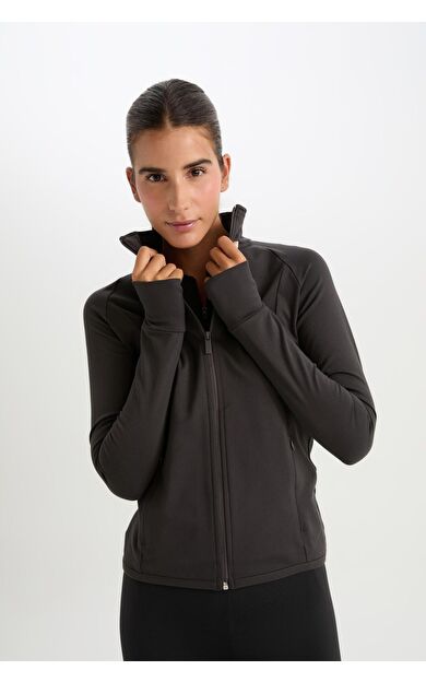 DeFacto DeFactoFit Fitted Dik Yaka Çift Cepli Fermuarlı Spor Hırka B3985AX24AUAR231