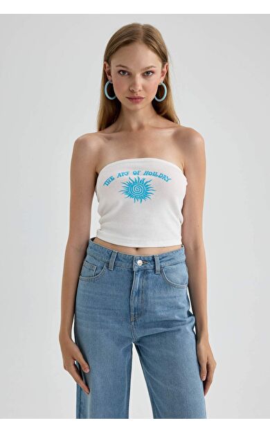 DeFacto Baskılı Straplez Fitilli Kaşkorse Atlet