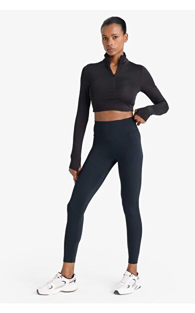 DeFactoFit Yüksek Bel Baskılı Beli Saran Esnek Kumaş Sporcu Tayt B4147AX25AUBK81