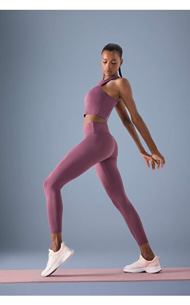 DeFactoFit Yüksek Bel Baskılı Beli Saran Esnek Kumaş Sporcu Tayt B4147AX25AUBR492